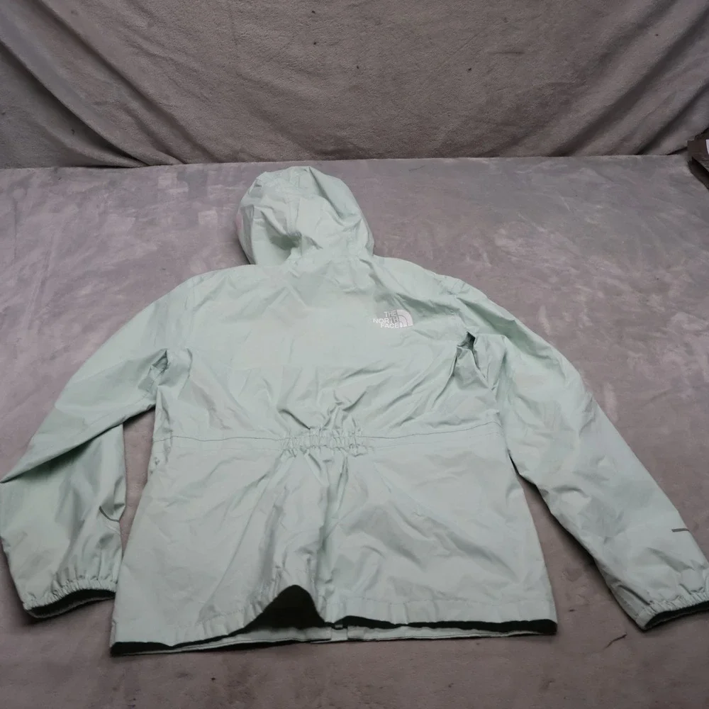 North Face Rain Jacket Girls Large 14/16 Green Resolve Reflective Waterproof